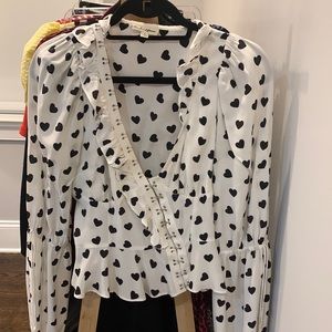 for love and lemons willow long sleeve heart top